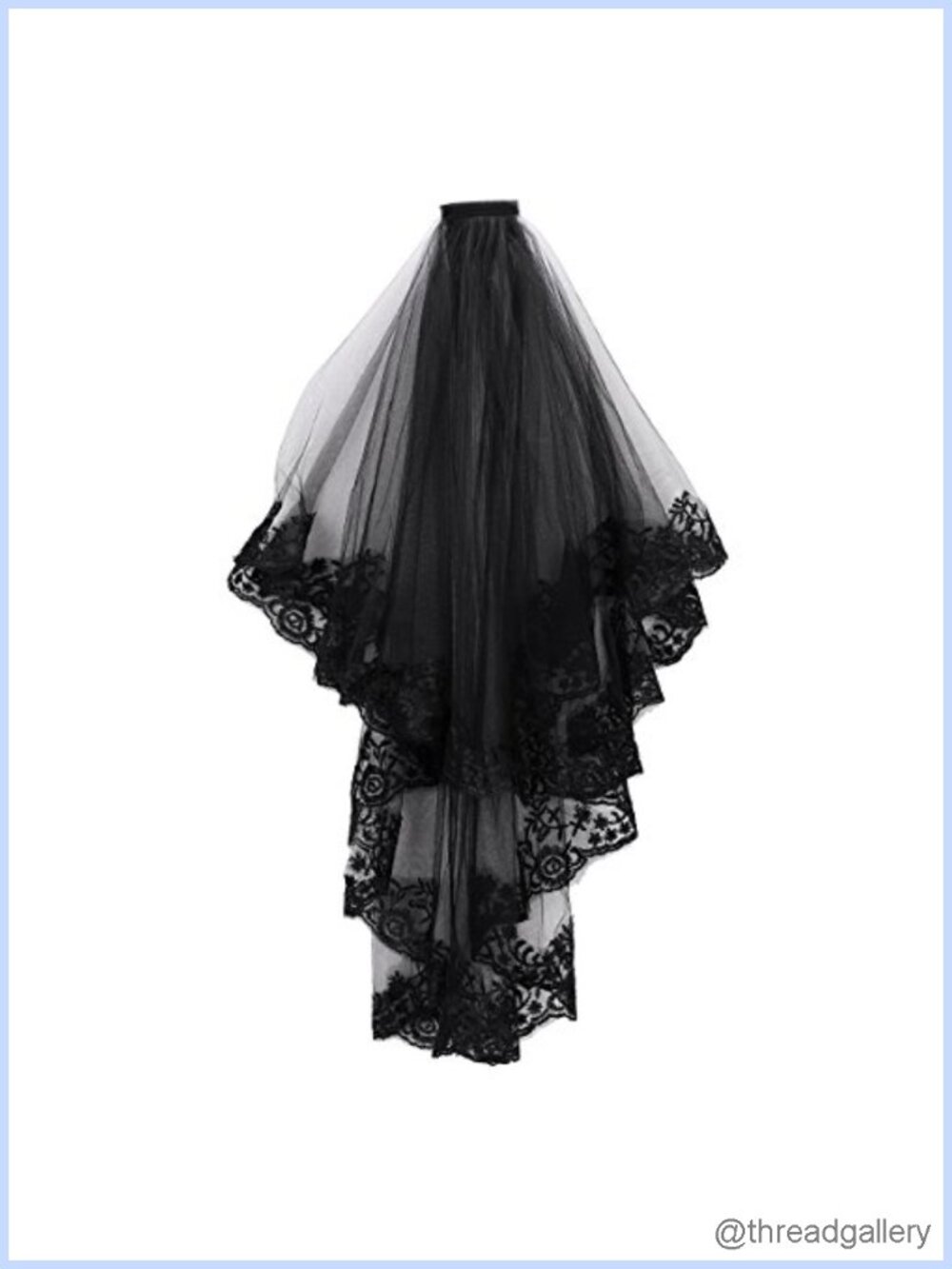 2 Tier Lace Cathedral Veil with Comb Costume Party Headwear